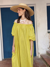 Load image into Gallery viewer, VESTIDO BARDOT LINO AMARILLO