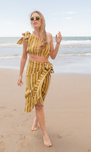Cargar imagen en el visor de la galería, FALDA PAREO SAFI RAYAS AMARILLAS
