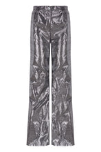 Load image into Gallery viewer, SILVER DISCO SILK TROUSERS
