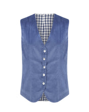 Load image into Gallery viewer, BLUE CORDUROY QUEBEC WAISTCOAT
